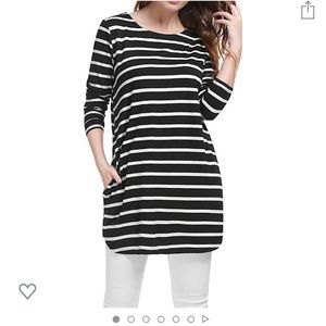 Allegra women’s pockets loose striped tunic